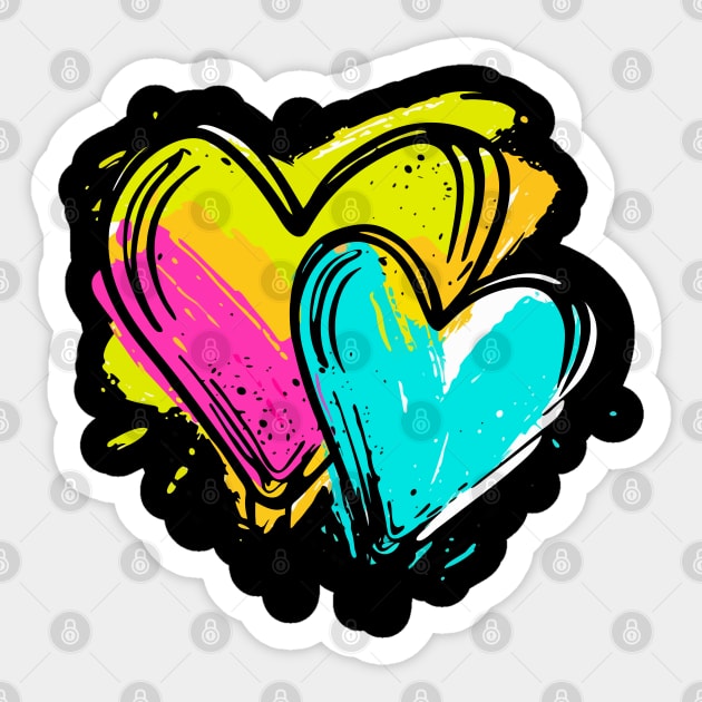 Two Hearts - Love Valentine's Day Lover Couple  Cute Funny Sticker by The Realm Within